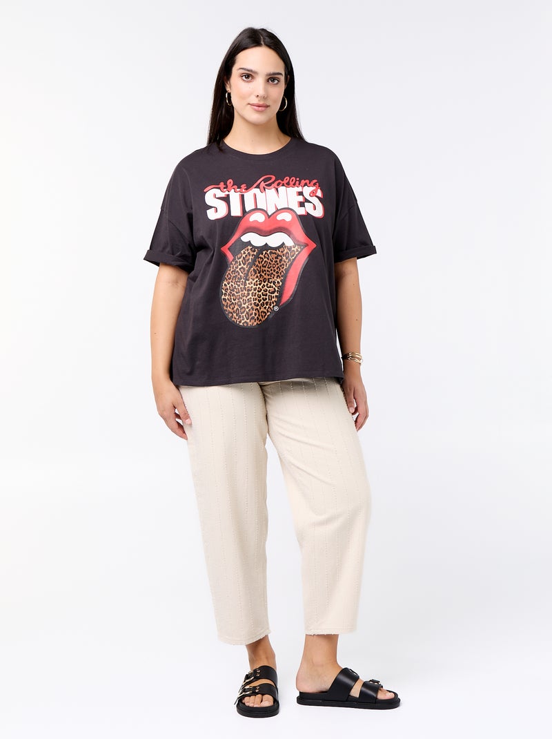 T-shirt estampado \'The Rolling Stones\' Preto - Kiabi