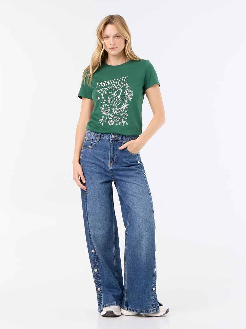 T-shirt estampado Verde - Kiabi