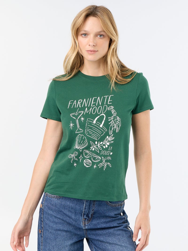 T-shirt estampado Vermelho - Kiabi