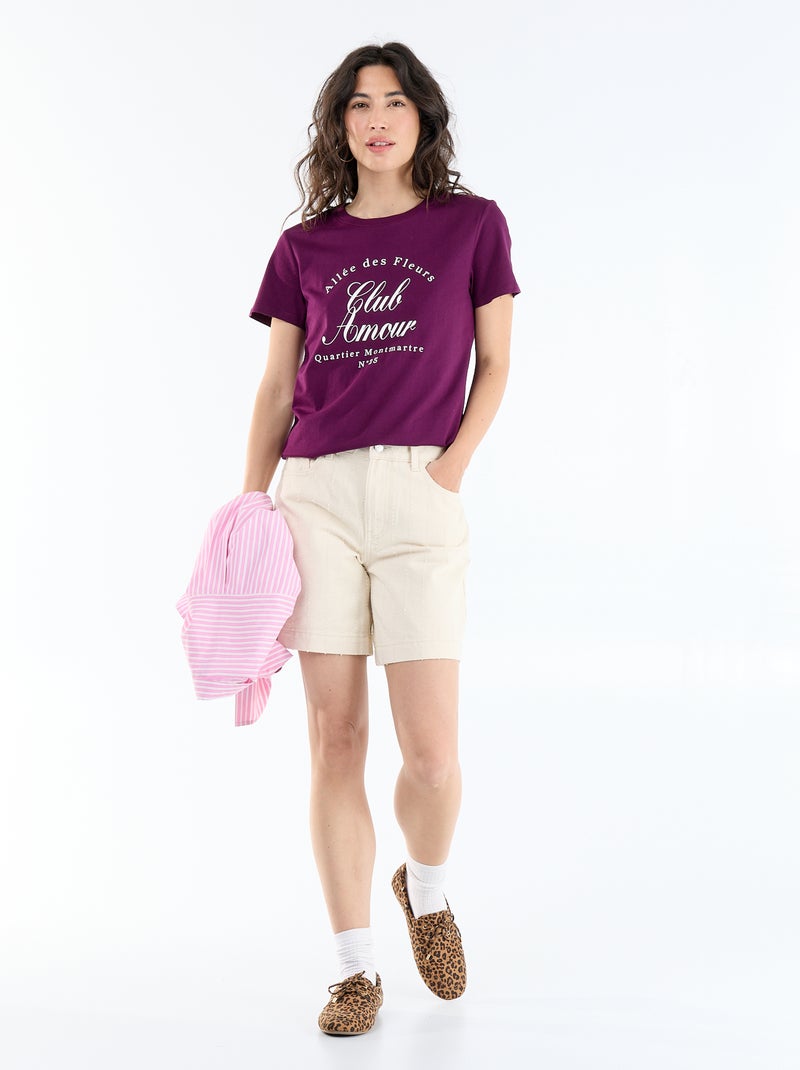 T-shirt estampado Violeta - Kiabi