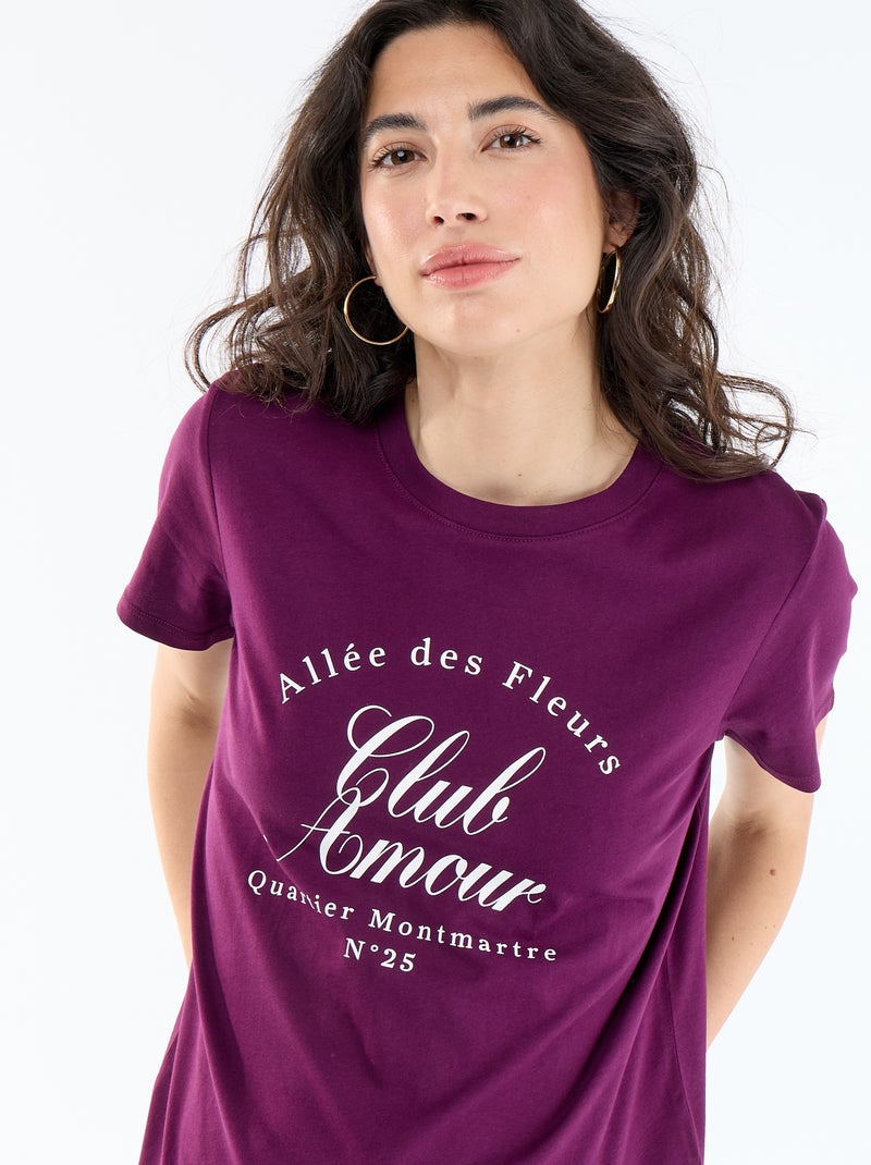 T-shirt estampado Violeta - Kiabi