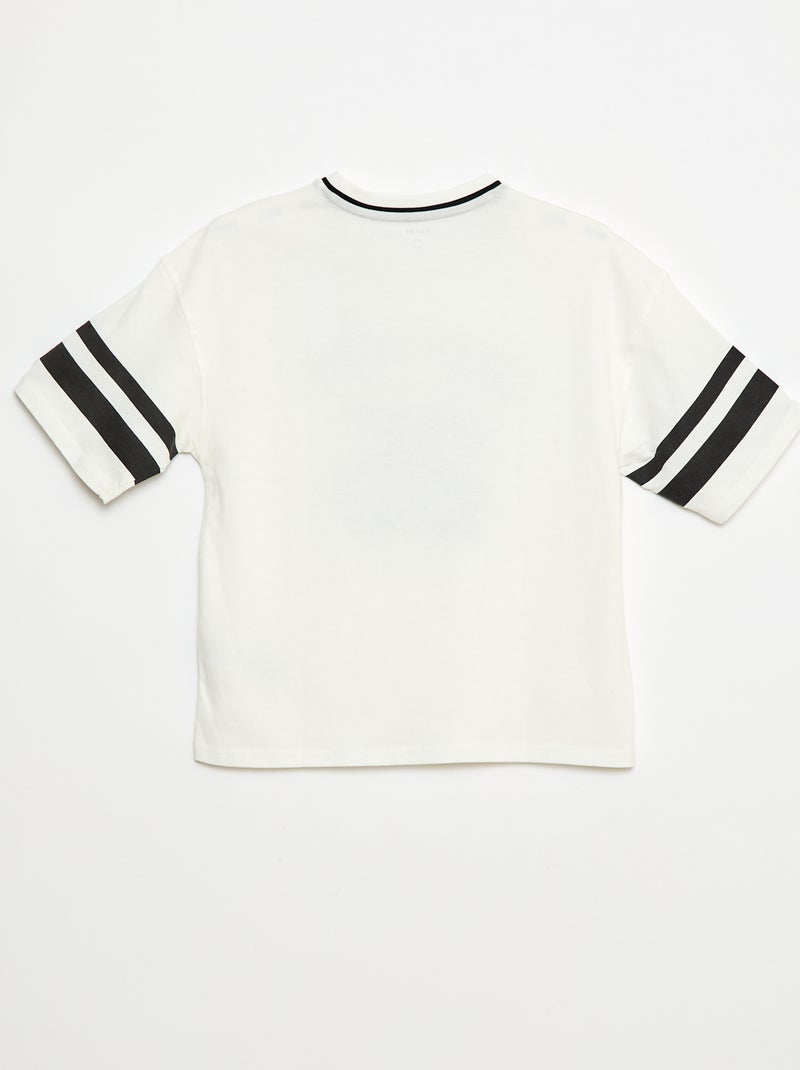 T-shirt estilo basebol Branco - Kiabi