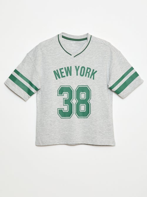 T-shirt estilo basebol - Kiabi