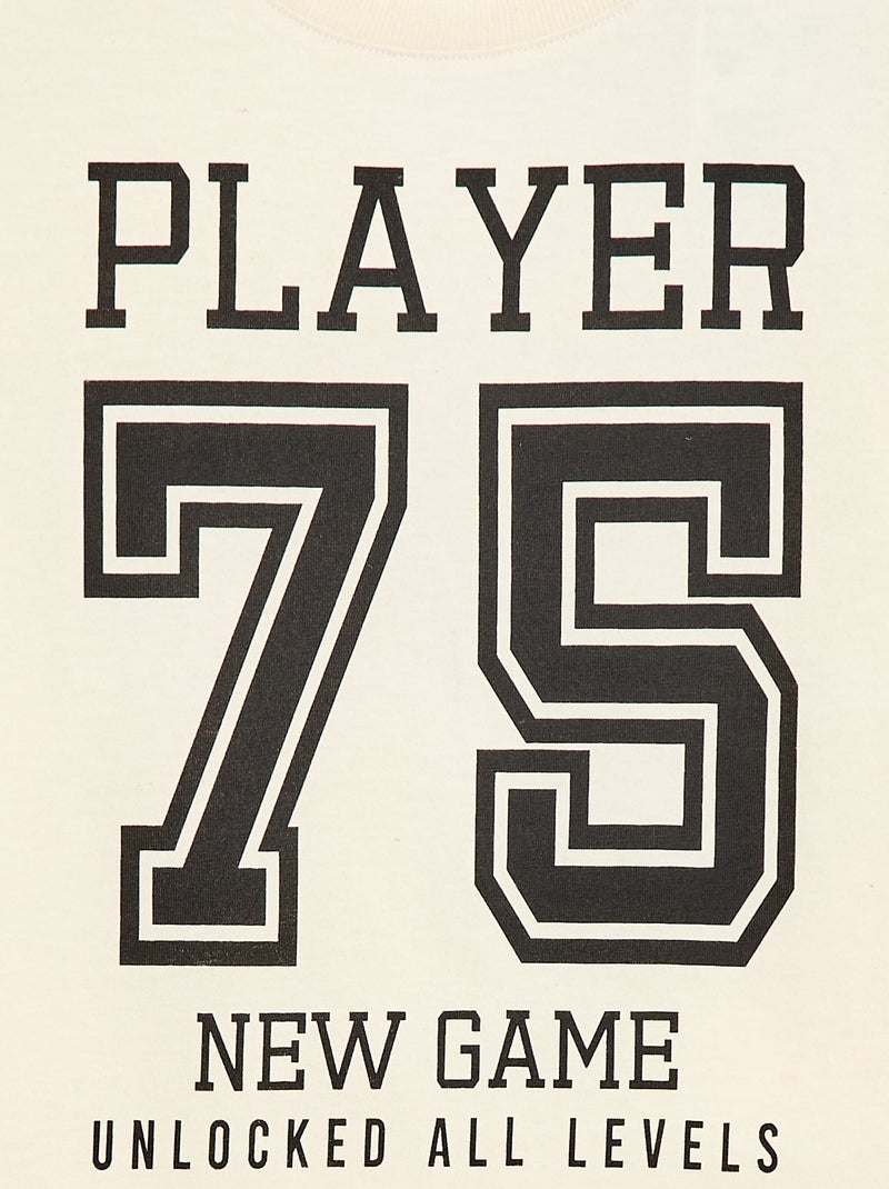 T-shirt estilo basquetebol Bege - Kiabi