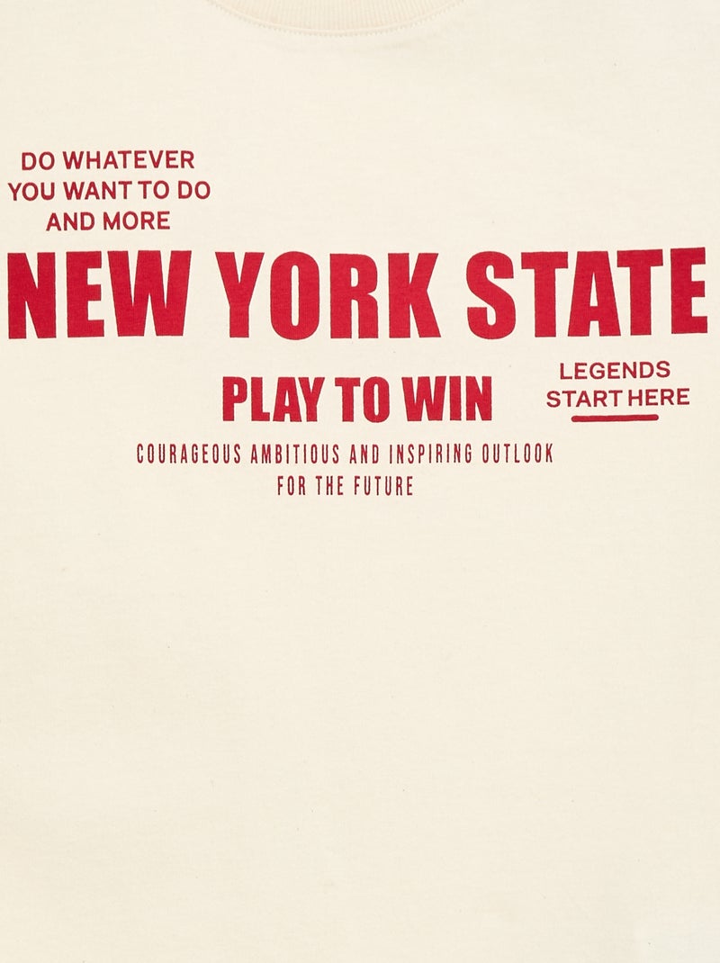 T-shirt estilo basquetebol Bege - Kiabi