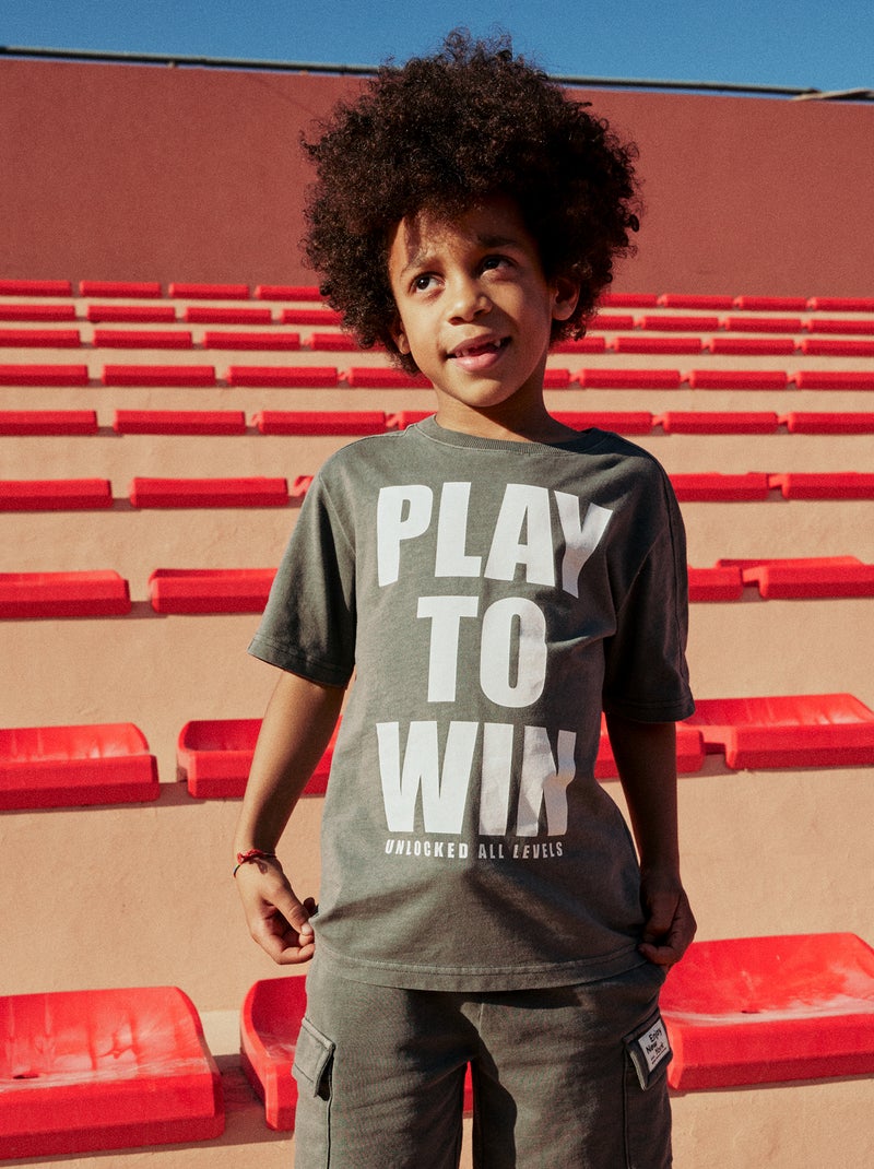 T-shirt estilo basquetebol Cinza - Kiabi