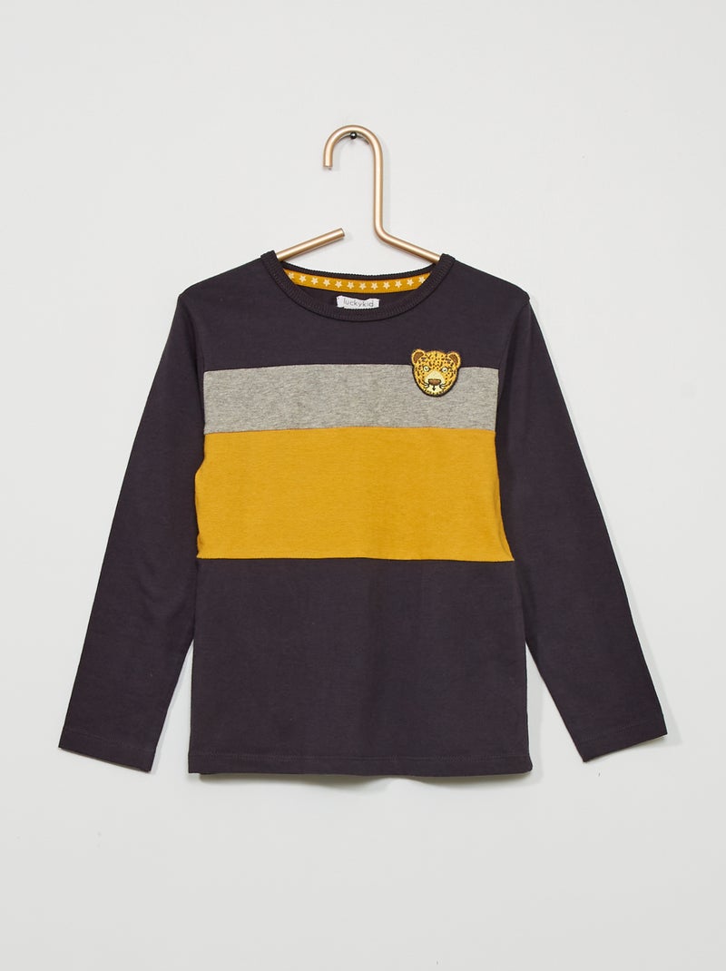 T-shirt estilo color-block Azul Marinho - Kiabi