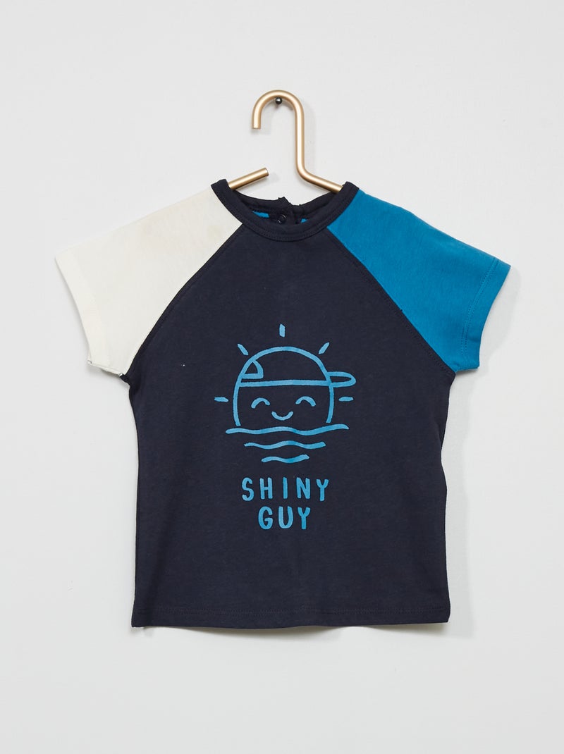 T-shirt estilo 'color-block' AZUL - Kiabi