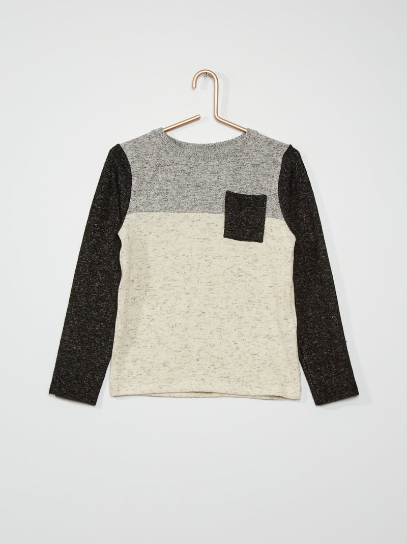 T-shirt estilo 'color-block' CINZA - Kiabi