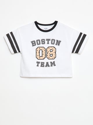 T-shirt estilo desporto americano de manga curta