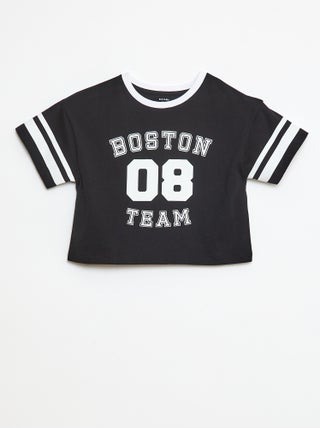 T-shirt estilo desporto americano de manga curta
