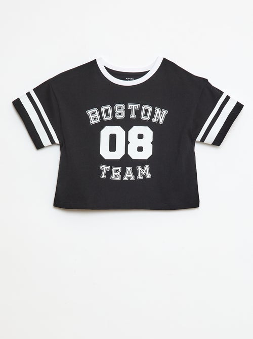 T-shirt estilo desporto americano de manga curta - Kiabi