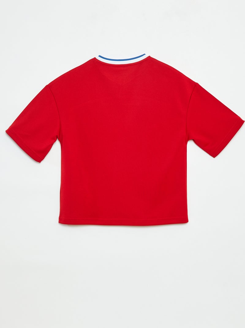 T-shirt estilo desporto americano Vermelho - Kiabi