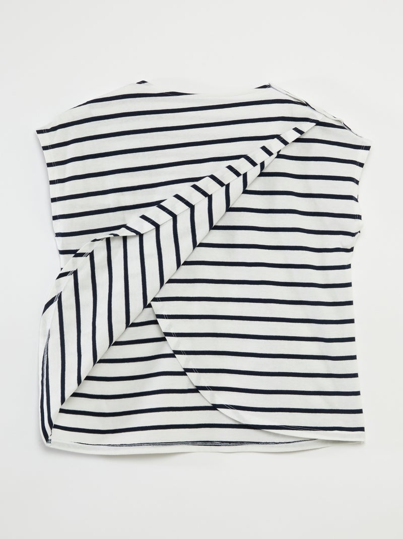 T-shirt estilo marinheiro  - Fácil de Vestir Branco - Kiabi