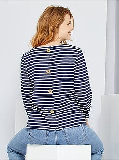 T-shirt estilo marinheiro acabamento em escamas - Kiabi