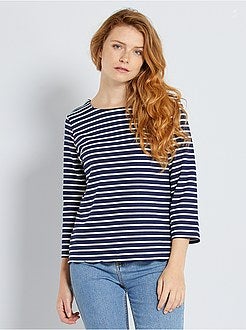 T-shirt estilo marinheiro acabamento em escamas - Kiabi