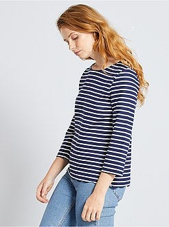 T-shirt estilo marinheiro acabamento em escamas - Kiabi