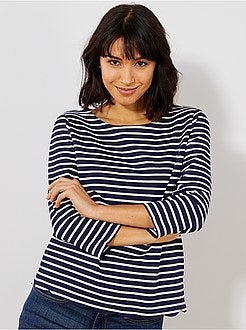 T-shirt estilo marinheiro acabamento em escamas - Kiabi