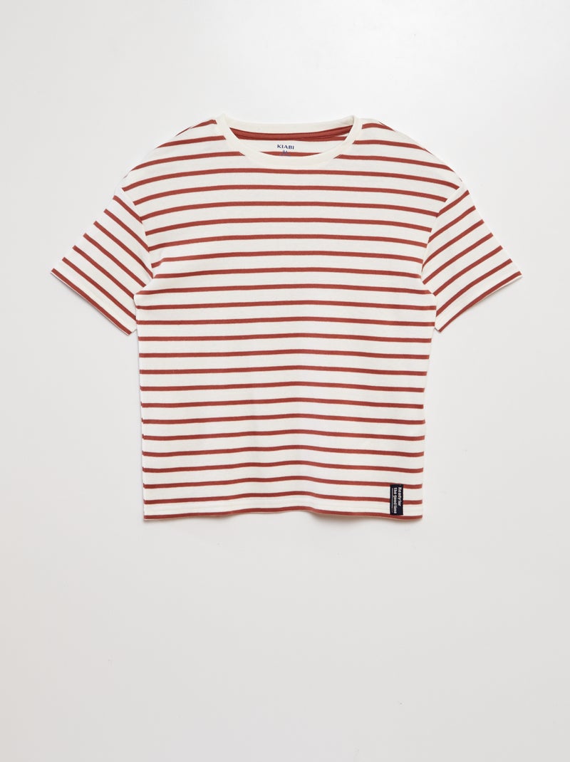 T-shirt estilo marinheiro BEGE - Kiabi