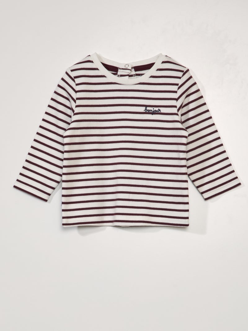 T-shirt estilo marinheiro BRANCO - Kiabi