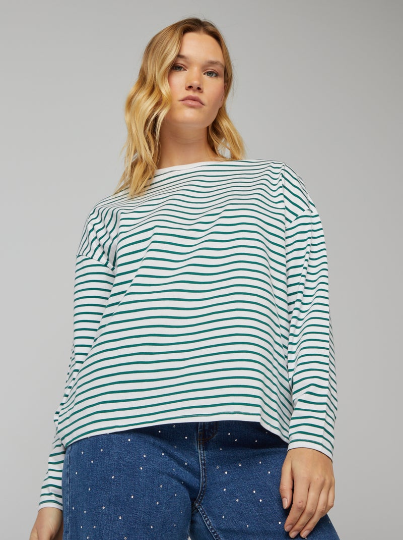 T-shirt estilo marinheiro BRANCO - Kiabi
