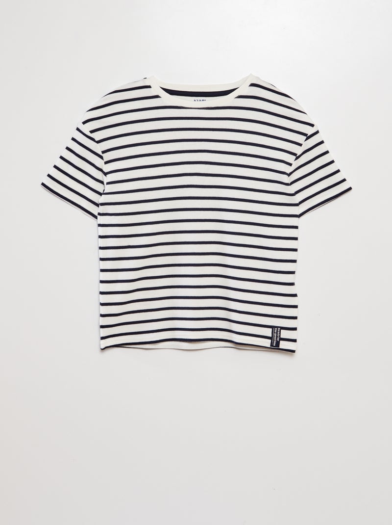 T-shirt estilo marinheiro BRANCO - Kiabi