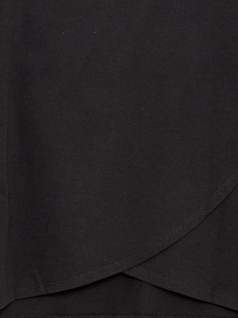T-shirt estilo marinheiro com velcro no ombro - coleção fácil de vestir Preto - Kiabi