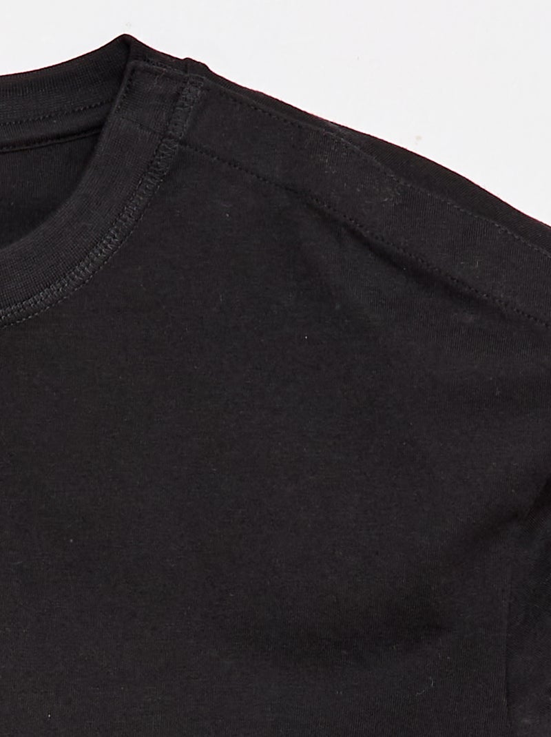 T-shirt estilo marinheiro com velcro no ombro - coleção fácil de vestir Preto - Kiabi