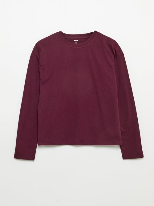 T-shirt estilo marinheiro com velcro no ombro - coleção fácil de vestir - Kiabi