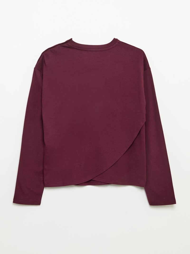 T-shirt estilo marinheiro com velcro no ombro - coleção fácil de vestir Rosa - Kiabi