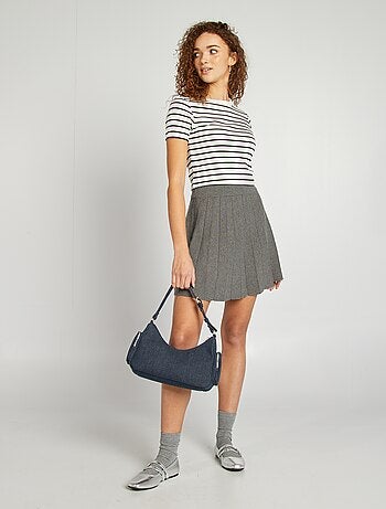 T-shirt estilo marinheiro de algodão elástico