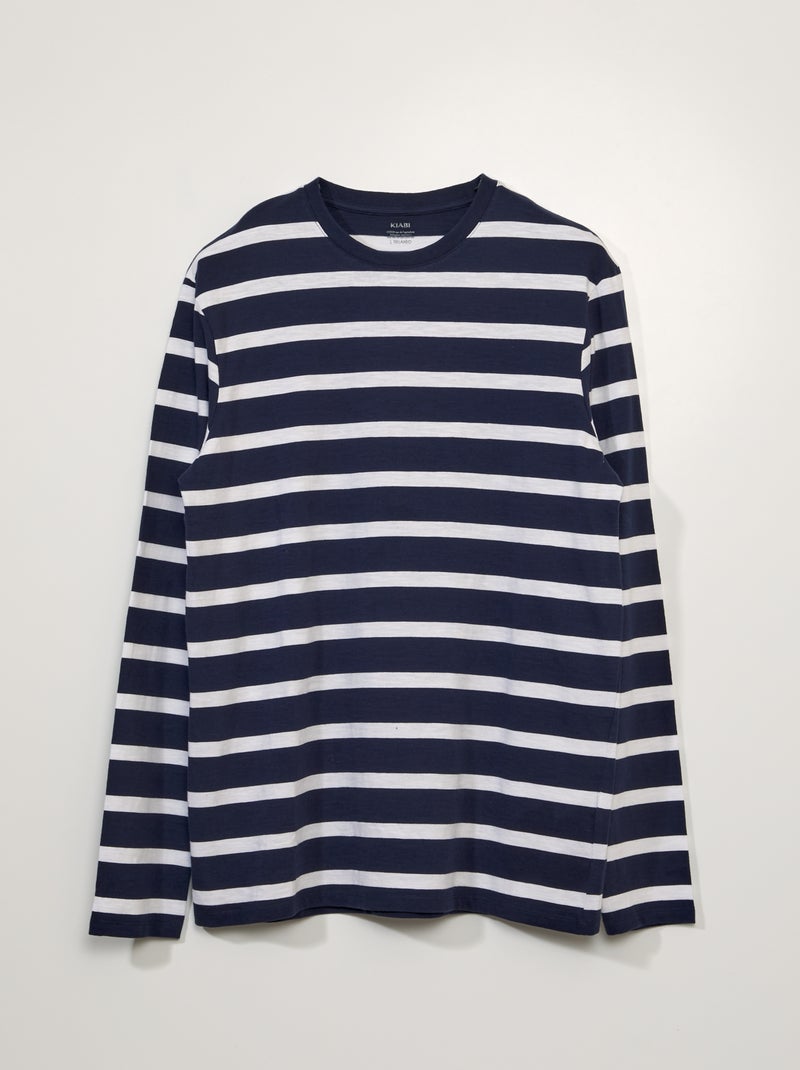 T-shirt estilo marinheiro de manga comprida +1,90 m PRETO - Kiabi