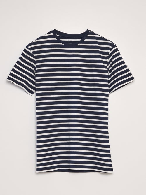 T-shirt estilo marinheiro em algodão - Kiabi