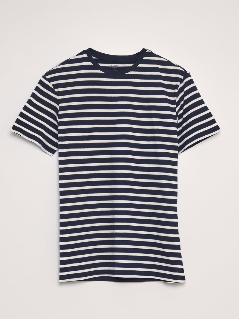 T-shirt estilo marinheiro em algodão AZUL - Kiabi