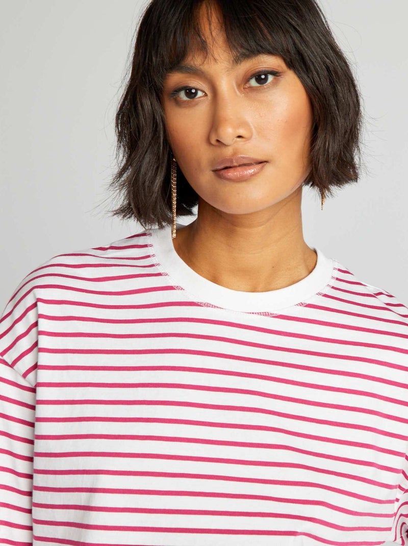 T-shirt estilo marinheiro em jersey Vermelho - Kiabi