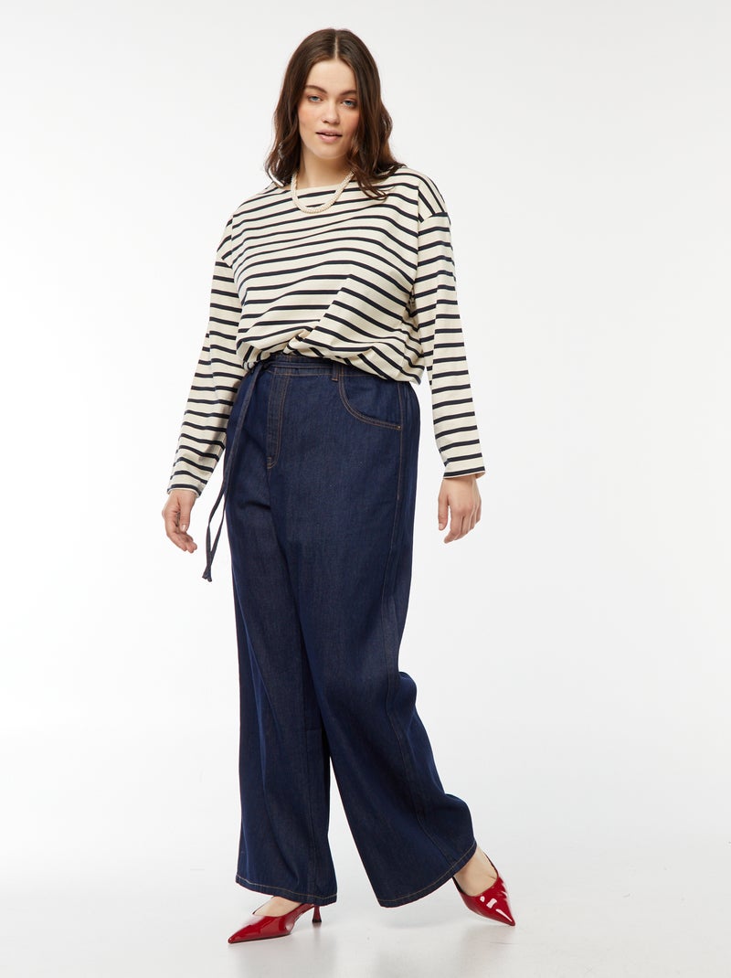 T-shirt estilo marinheiro oversize Branco - Kiabi