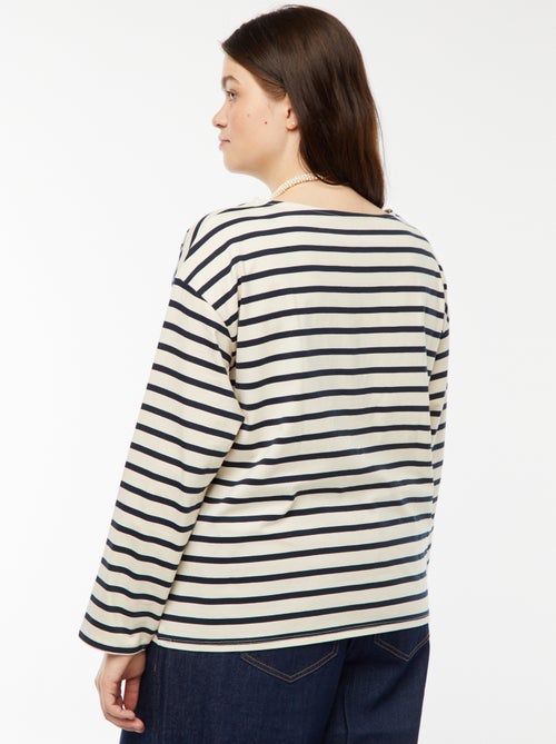 T-shirt estilo marinheiro oversize - Kiabi
