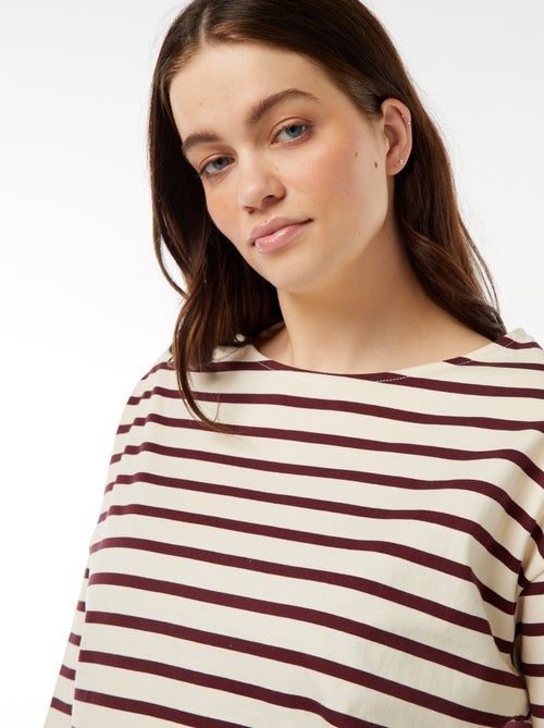 T-shirt estilo marinheiro oversize - Kiabi