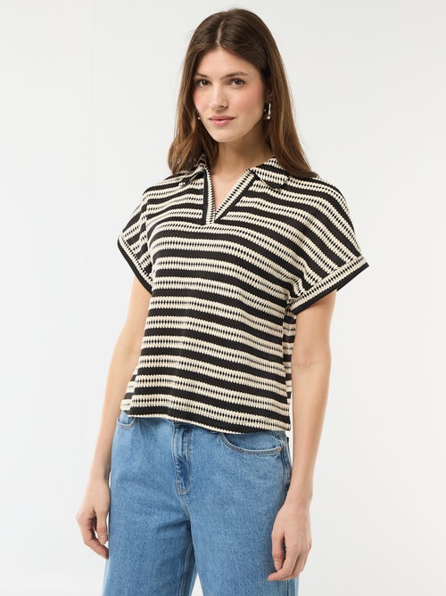 T-shirt estilo polo colorido - Kiabi