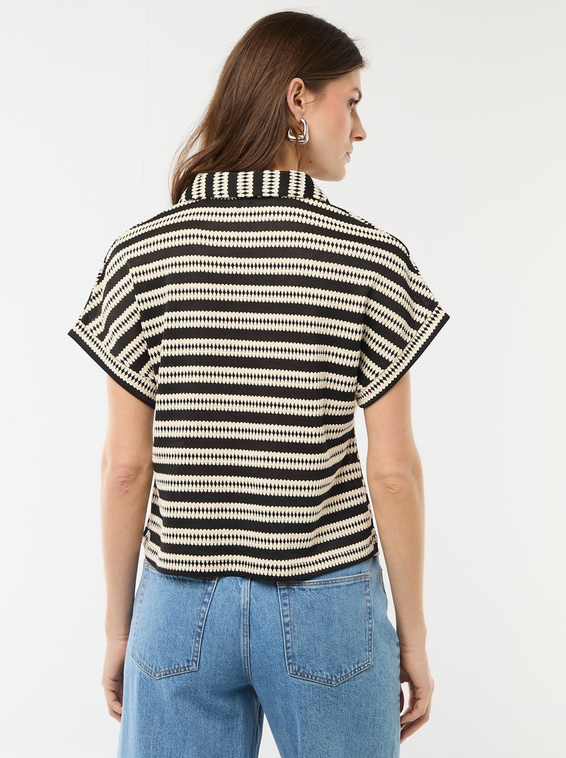 T-shirt estilo polo colorido Bege - Kiabi