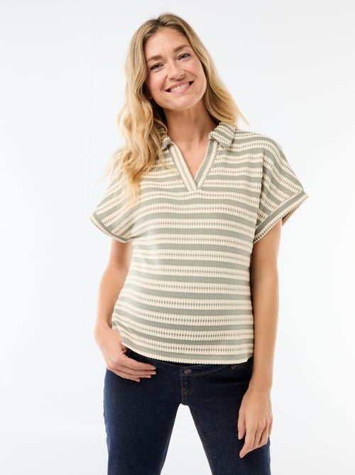 T-shirt estilo polo colorido - Kiabi