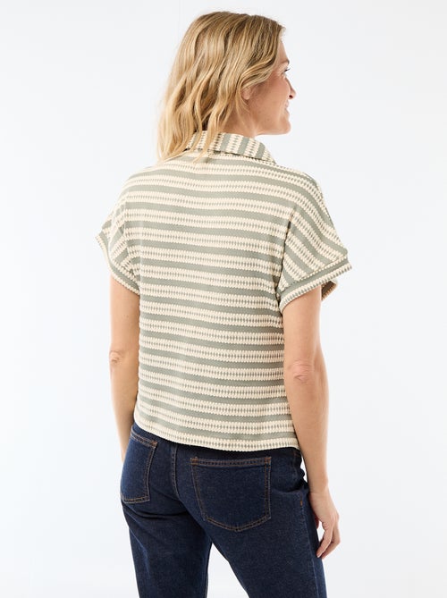 T-shirt estilo polo colorido - Kiabi