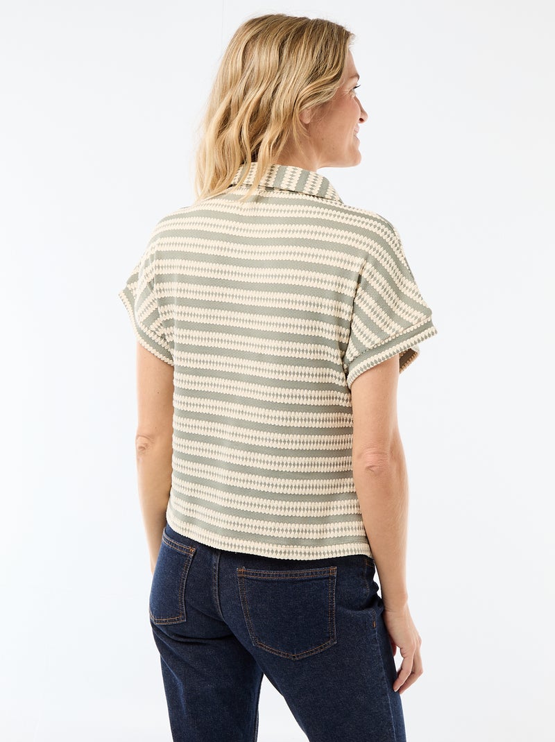 T-shirt estilo polo colorido Branco - Kiabi