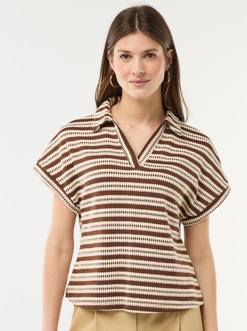 T-shirt estilo polo colorido - Kiabi