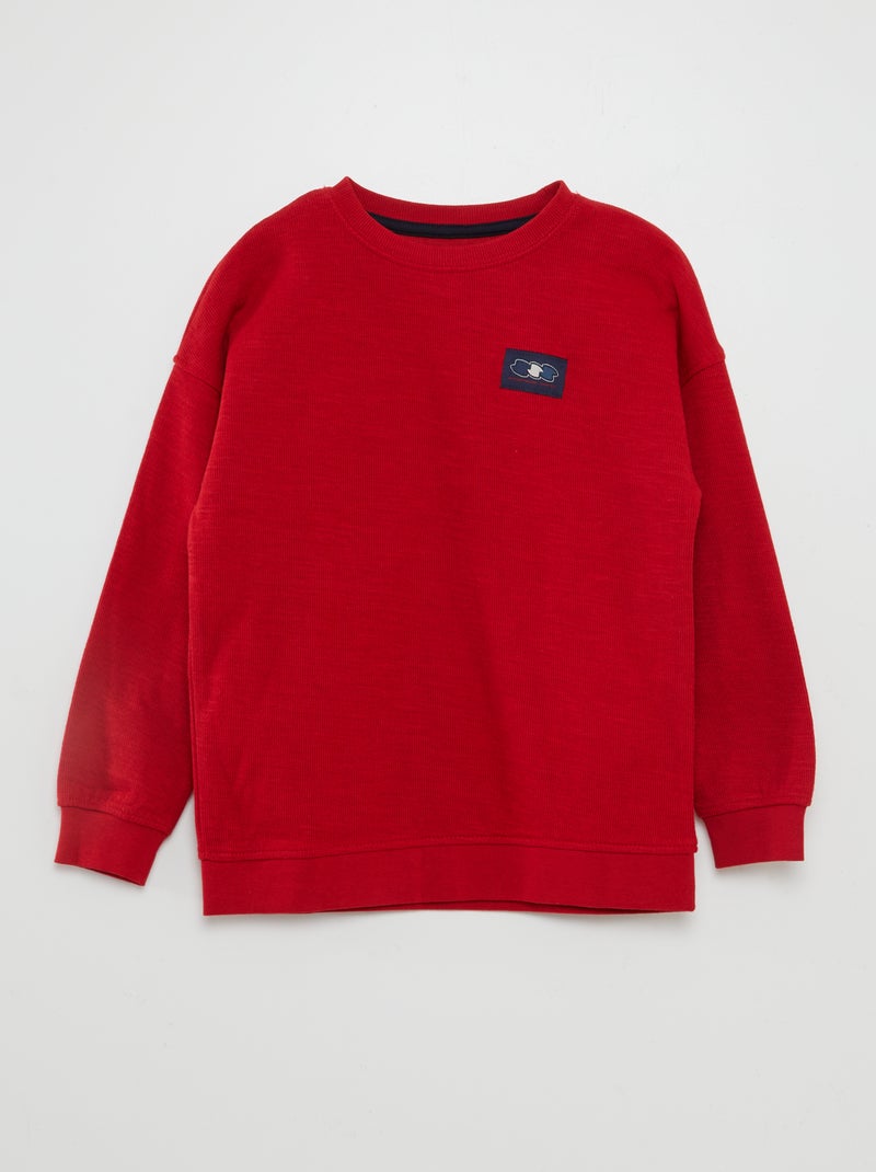 T-shirt estilo sweatshirt  - VERMELHO - Kiabi