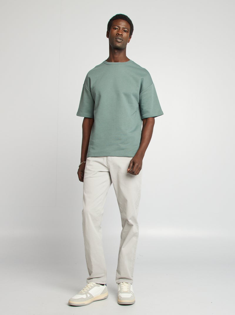 T-shirt estilo sweatshirt em moletão VERDE - Kiabi