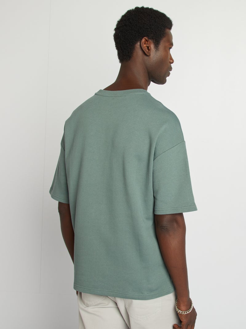 T-shirt estilo sweatshirt em moletão VERDE - Kiabi