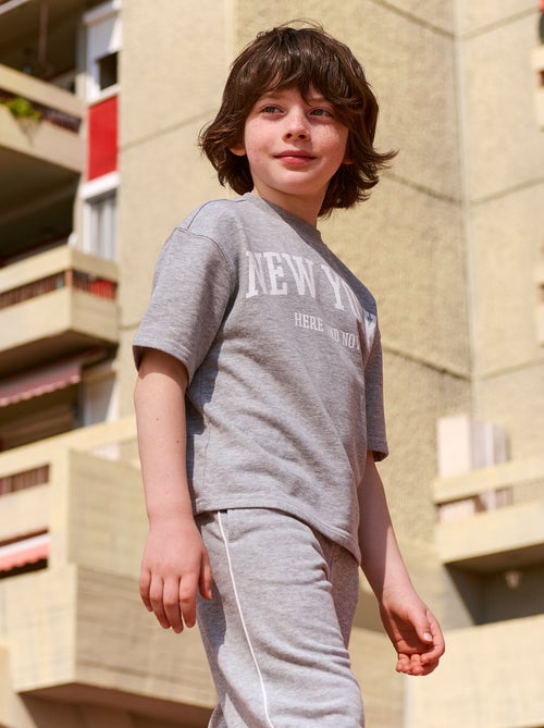 T-shirt estilo universitário de manga curta - Kiabi