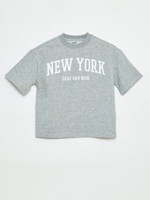 T-shirt estilo universitário de manga curta - Kiabi