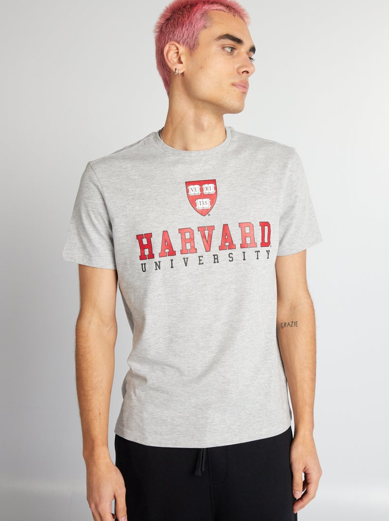 T-shirt 'estilo universitário Harvard' CINZA - Kiabi